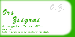 ors zsigrai business card